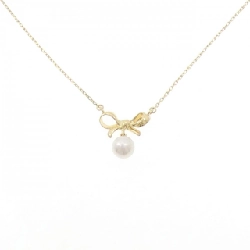 K18YG Ruy băng Ngọc trai Akoya Dây chuyền 6.5mm - Hàng hiệu Chính hãng