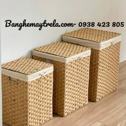 Giỏ đựng đồ vuông mây nhựa 590233