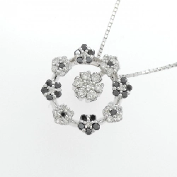 K18WG 2WAY Hoa Đá Quý Kim Cương Dây Chuyền 0.65CT - Hàng hiệu Chính hãng 859189