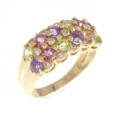 K18YG Nhẫn Đá Màu - Hàng hiệu Chính hãng