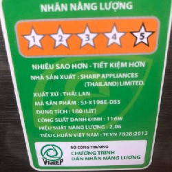 TỦ LẠNH SHARP THƯƠNG HIỆU THÁI LAN DUNG TÍCH 180L 7727