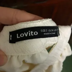 Áo trễ vai Lovito, màu be size S 754200