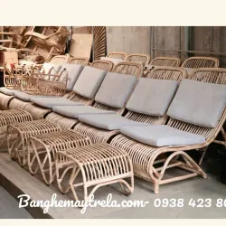Ghế thư giãn mây tự nhiên kèm đôn gác chân 717301