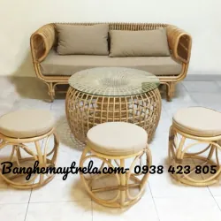 Sofa mây tổ yến phòng khách hiện đại 589205
