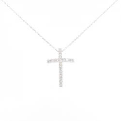 K18WG Dây chuyền kim cương chéo 0.21CT - Hàng hiệu Chính hãng