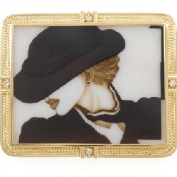 K18YG Mặt đá cam kết - Hàng hiệu Authentic 872089