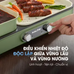 Bếp lẩu nướng 2in1 Kalite KLG333, điều chỉnh nhiệt riêng, công suất mạnh mẽ 1800W 781769