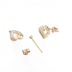 Khuyên tai kim cương hình trái tim K18YG/K18PG 0.10CT - Hàng hiệu chính hãng 870693