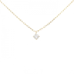 K18YG Solitaire Dây chuyền kim cương 0.1CT - Hàng hiệu Chính hãng