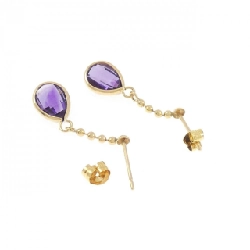 K18YG Amethyst Bông tai - Hàng hiệu Chính hãng 870978
