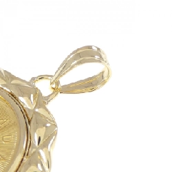 K18YG(枠) Đồng xu Mặt dây chuyền - Hàng hiệu Authentic 870524