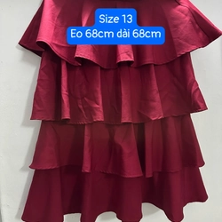 Váy kaki. Đầm đã qua sử dụng. Size S, M. Màu trắng, đỏ , bông  476441