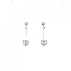 Bông tai kim cương hình trái tim PT900 0.10CT - Hàng hiệu chính hãng