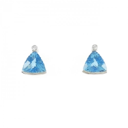 PT900 Blue Topaz Bông Tai 3.00CT - Hàng hiệu Chính hãng