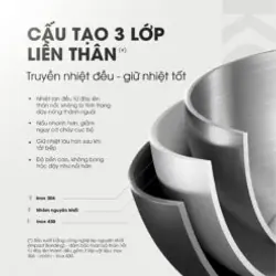 ✨ Kalite KCS366 – Bộ nồi inox liền khối cao cấp, truyền nhiệt nhanh – giữ nhiệt tốt! 708660