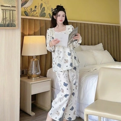 [ Bộ Đũi Cổ Vuông Ren ] Set Đồ Bộ Mặc Cả Bầu Và Sau Sinh bộ 2 công dụng Váy Bầu Đầm Bầu 538011