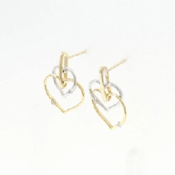 Bông tai kim cương hình trái tim K18YG/K18WG 0.07CT - Hàng hiệu Chính hãng 873335