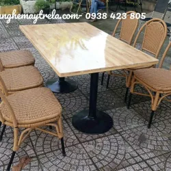 Ghế mây đan nhựa chân sắt 592032