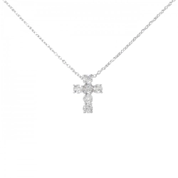 K18WG Dây chuyền kim cương chéo 0.60CT - Hàng hiệu chính hãng