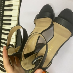 Giày cao gót nữ da đen 15p size 38 504126