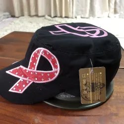 Nón kiểu chóp vuông đen hoạ tiêt thêu tay - xuất khẩu xịn - ship ngẫu nhiên. 520078