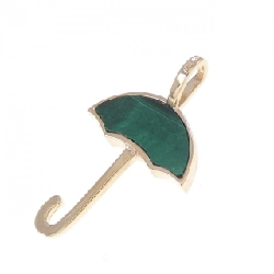 K14YG Ô dù Malachite Mặt dây chuyền - Hàng hiệu Chính hãng 864559