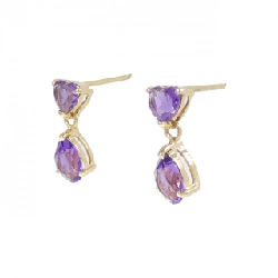 K18YG Bông tai Amethyst - Hàng hiệu Chính hãng 868659