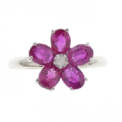 Nhẫn ruby K18WG hoa 669594