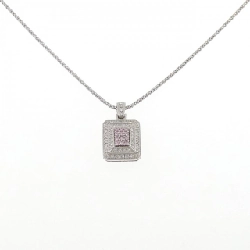Dây chuyền kim cương hồng PT900/PT850 0.32CT - Hàng hiệu Authentic