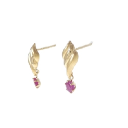 K18YG Bông tai Ruby - Hàng hiệu Chính hãng 868242