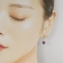 Trang sức Star Jewelry Bông tai Hình trái tim Amethyst - Hàng hiệu Chính hãng 845468