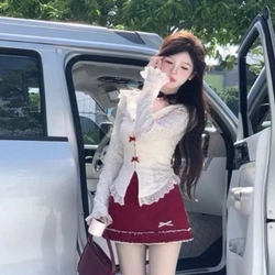 Set váy ren đỏ nữ tínhhh 526218