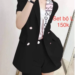 Set vest đùi màu đen sz L