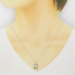 K18WG Dây chuyền kim cương chéo 0.10CT - Hàng hiệu Chính hãng 861815