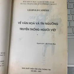 VỀ VĂN HÓA VÀ TÍN NGƯỠNG TRUYỀN THỐNG NGƯỜI VIỆT - LÉOPOLOLD CADIÈRE 702153