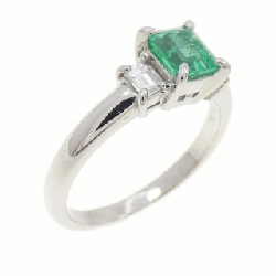 Nhẫn Emerald PT900 0.470CT - Hàng hiệu Chính hãng