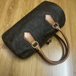 Túi nữ phom trống 30*17*8 da thật & canvas 2hand 1017582