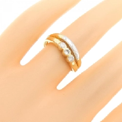 Nhẫn kim cương ba viên K18YG/K18WG 672291