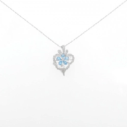 K18WG Hoa Xanh Topaz Dây Chuyền 0.80CT - Hàng hiệu Chính hãng
