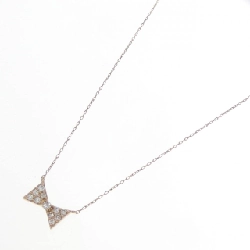 K18PG Dây chuyền kim cương hình ruy băng 0.10CT - Hàng hiệu Chính hãng 862539