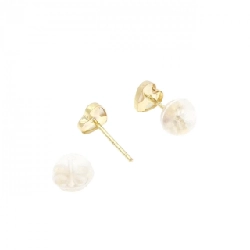 Bông tai Mẹ ngọc trai 750YG/K18YG hình trái tim - Hàng hiệu Authentic 870472