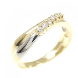 Nhẫn kim cương K18YG/PT900 0.10CT - Hàng hiệu Chính hãng