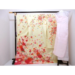 Kimono và Nagajuban 2 món bộ chế tác vàng Yūzen - Hàng hiệu Authentic