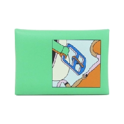 Hàng hiệu Authentic Hermes SELLE EN DESORDRES Calvi Duo 084717CK ví đựng tiền xu 768789