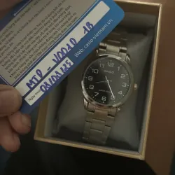 Đồng hồ Casio chính hãng kim loại màu bạc Size trung bình 1019192