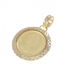 K18YG(枠) Đồng xu Mặt dây chuyền - Hàng hiệu Chính hãng