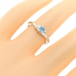 Nhẫn Blue Topaz K14WG Hình Trái Tim × Hoa 668172