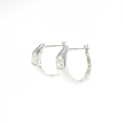 K18WG Bông tai kim cương dạng vòng 0.30CT - Hàng hiệu Authentic 868502