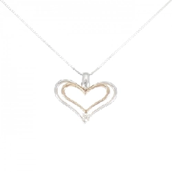 K18WG/K18PG Dây chuyền kim cương hình trái tim 0.10CT - Hàng hiệu Chính hãng