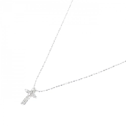 K18WG Dây chuyền kim cương chéo 0.15CT - Hàng hiệu Authentic 860373